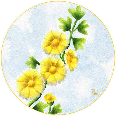 Watercolor Digital Art - Tidy Tips In Bloom by Snow Iris Studio