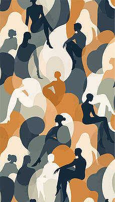 Wall Art featuring the digital art Time Out People Sitting by Printed View