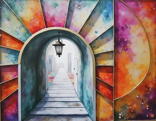 Colorful Digital Art - Time Travel by Eris And AI