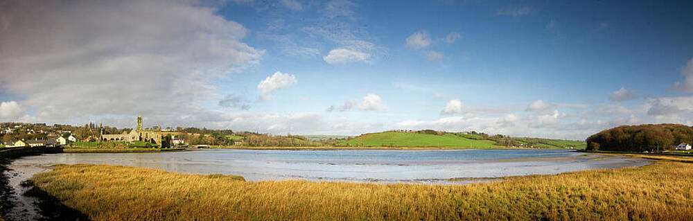 Water Wall Art featuring the photograph Timoleague Abbey Panoramic by Mark Callanan