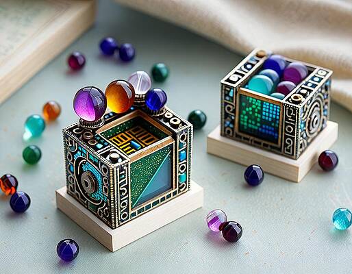 Intricate Wall Art featuring the digital art Tiny Toys by Eris And AI