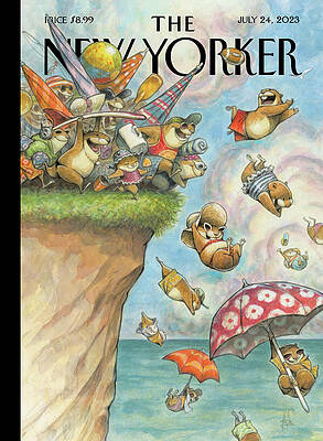 Animals Diving into the Sea Painting