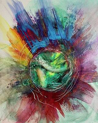 Wall Art featuring the painting Toltec War Song by Rodney Frederickson