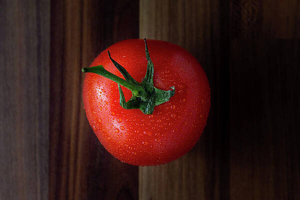 Raw Photograph - Tomato Viewed From The Top Down by Scott Lyons
