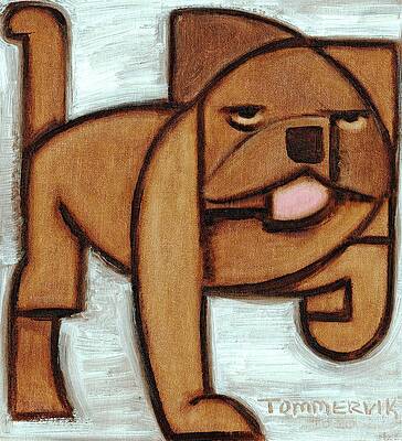 Dog Painting - Abstract Bulldog by Tommervik