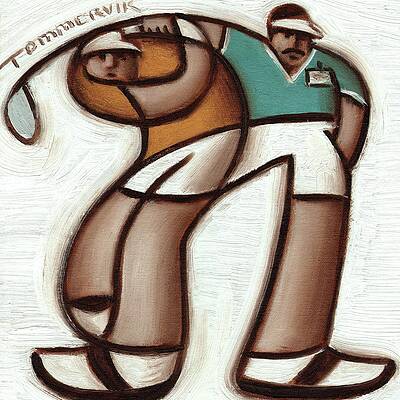 Golf Painting - Tommervik Golf Instructor Art Print by Tommervik