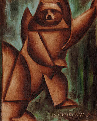 Animal Painting - Grizzly Bear Standing On Hind Legs by Tommervik
