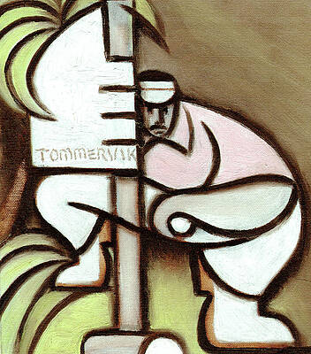 Golf Painting - Tommervik Palm Beach Golfer Putting Golf Art Print by Tommervik