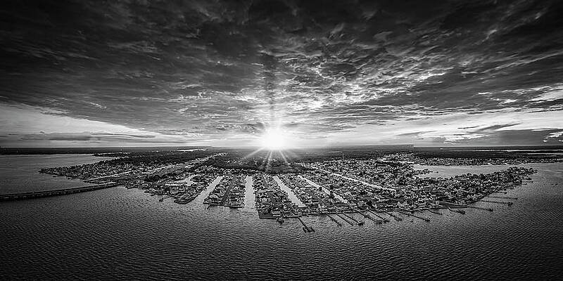 Toms River Sunset Bw Print