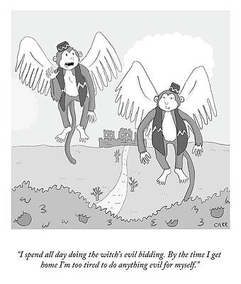 Wizard Wall Art featuring the drawing Too Tired To Do Anything Evil For Myself by Chelsea Carr