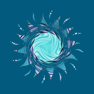 Abstract Digital Art - Topaz Aqua by David Manlove