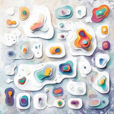 Vibrant Abstract Topography Wall Art