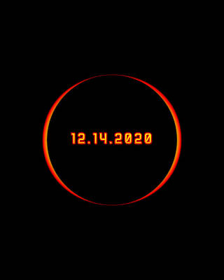 Winter Wall Art featuring the digital art Total Solar Eclipse Winter December 14 2020 by Flippin Sweet Gear