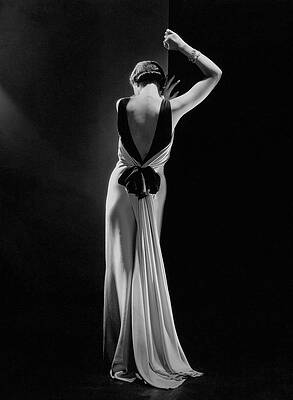 Elegant Woman in Backless Gown Wall Art