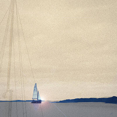 Wall Art featuring the digital art Toward Sunset by Gina Harrison