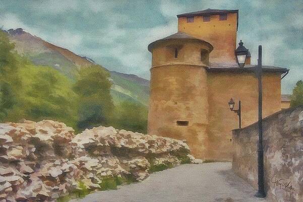 Mountain Wall Art featuring the painting Tower Of The Bailiffs by Jeffrey Kolker
