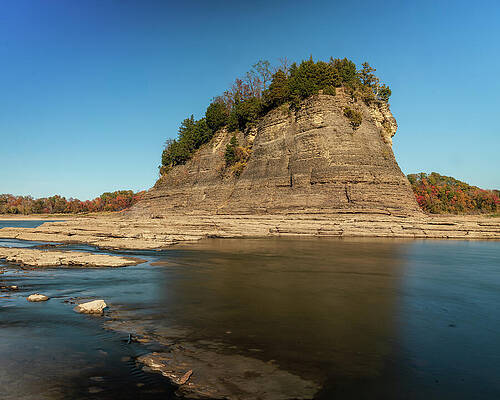 Architecture Photograph - Tower Rock, Missouri, Autumn, Fall by Robert Niemeier