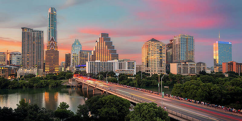 Austin Skyline at Sunset Wall Art