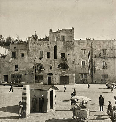 Wall Art featuring the photograph Town Square In Procida by Clifford Coffin