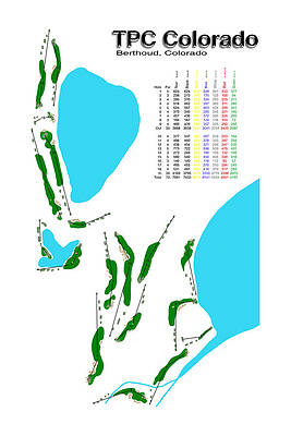 Wall Art featuring the digital art TPC Colorado by Flop Shot Studio