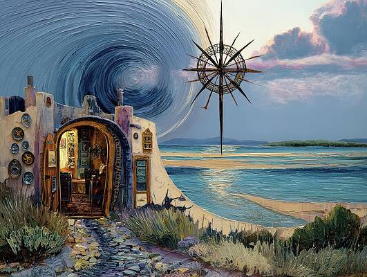 Surreal Coastal Portal Digital Art