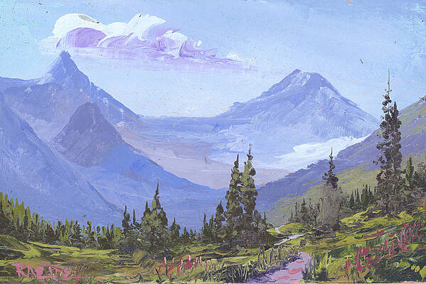 Mountain Wall Art featuring the painting Trail To Pitamakin Pass by Raette Meredith