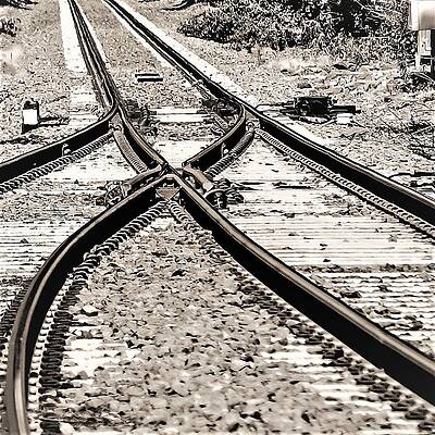 Wall Art featuring the photograph Train Tracks2 by John Linnemeyer