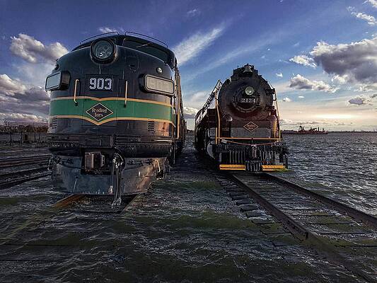 Wall Art featuring the photograph Trains, Red Hook Waterfront In Brooklyn by Carol Whaley Addassi
