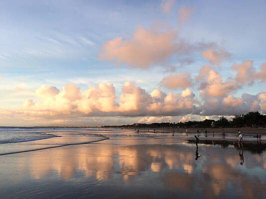 Serene Wall Art featuring the photograph Tranquil Bali Sunset By The Shore by Travel Essayist