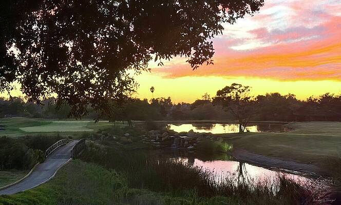Tranquil Golf Course Sunset Photograph