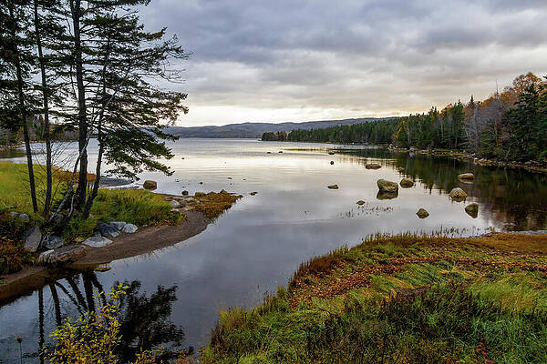 Serene Lakeside View at Sunset Photograph