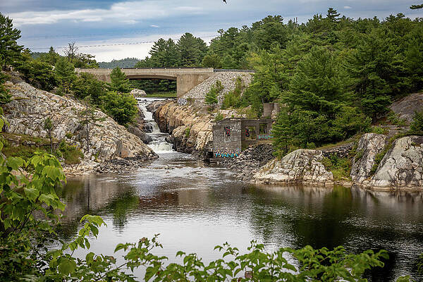 Scenic River and Bridge View Photograph