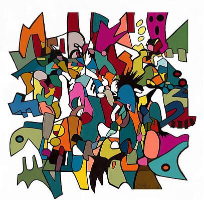 Vibrant Abstract Shapes Wall Art