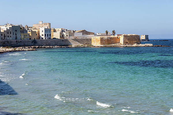 Blue Wall Art featuring the photograph Trapani Along The Sea by Craig A Walker