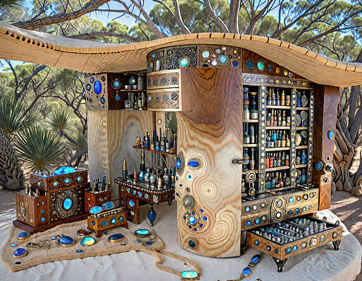 Vibrant Digital Art - Traveling Potion Show by Eris And AI