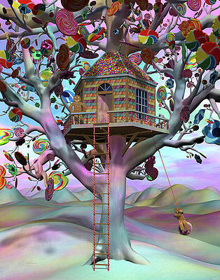Colorful Wall Art featuring the digital art Treat House by Steven Lutz