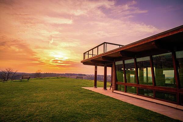 Wall Art featuring the photograph Trexler Environmental Center Sunset by Jason Fink