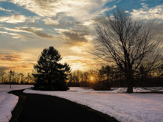Sunrise Wall Art featuring the photograph Trexler Park - Upper Paths Winter Sunrise Traditional by Jason Fink