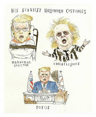Caricature Painting - Trick Or Treat Or Trump by Barry Blitt