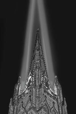 Wall Art featuring the photograph Trinity Church 911 NYC BW by Susan Candelario