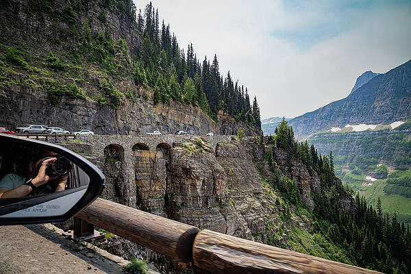 Scenic Mountain Road with Cars Wall Art