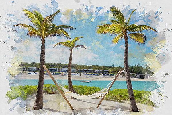 Tropical Beach Hammock Wall Art