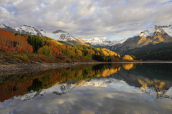 Wall Art featuring the photograph Trout Lake Autumn Sunset 2 by Sunniye Buesing