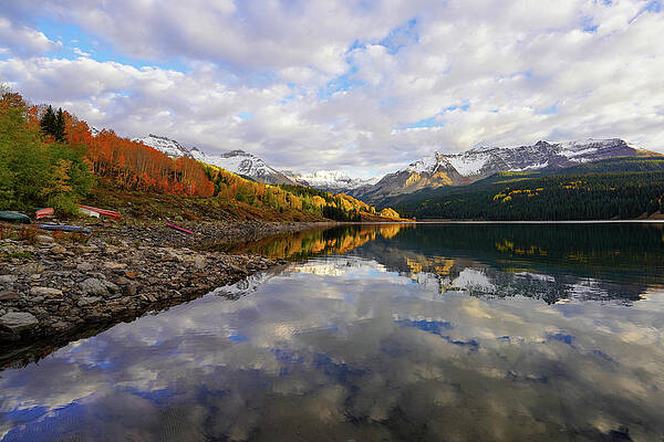 Wall Art featuring the photograph Trout Lake Autumn Sunset by Sunniye Buesing
