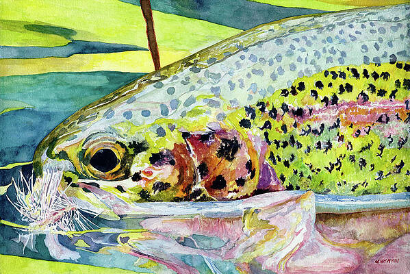 Painting - Trout by Grant Nixon