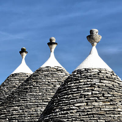 Bold Wall Art featuring the photograph Trulli Cones - Square by Elvira Peretsman