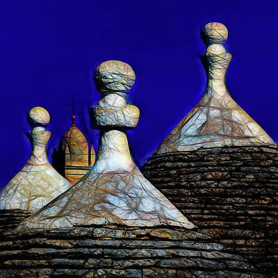 Bold Wall Art featuring the photograph Trulli Tops Of Alberobello - Arteries by Elvira Peretsman