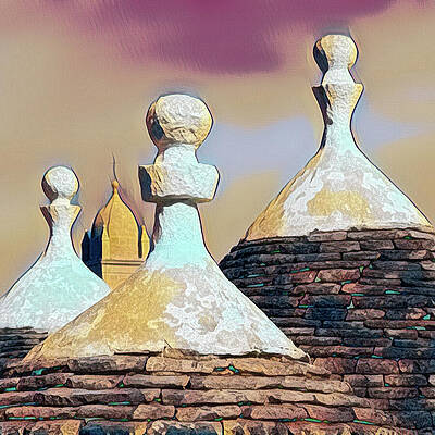 Dramatic Wall Art featuring the photograph Trulli Tops Of Alberobello - Desert Sand by Elvira Peretsman