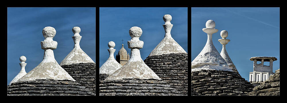 Bold Wall Art featuring the photograph Trulli Tops Square by Elvira Peretsman
