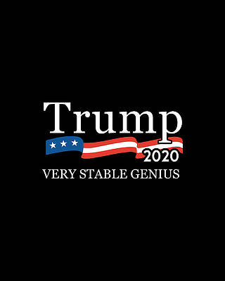 Party Wall Art featuring the digital art Trump 2020 Very Stable Genius by Flippin Sweet Gear